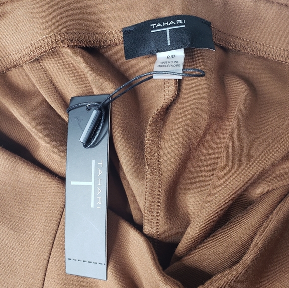 Tahari Pullon Slim Straight Leg Comfy Biz Casual Neutral Minimalist Capsule Pant - Picture 11 of 12